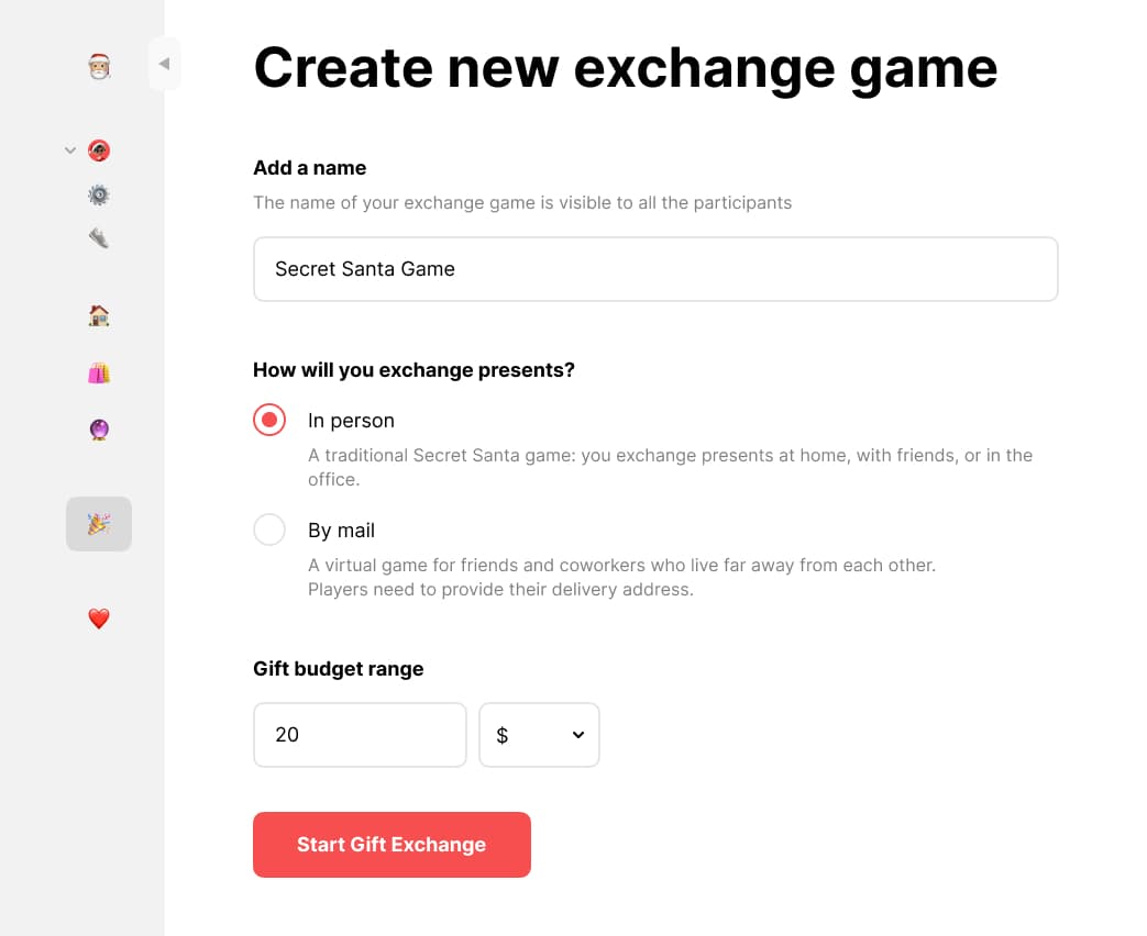 Create a Secret Santa game in minutes