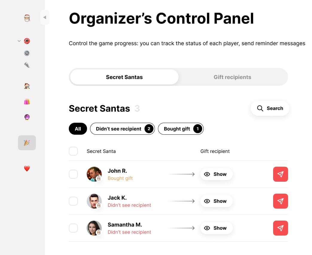 We draw Secret Santa names for you
